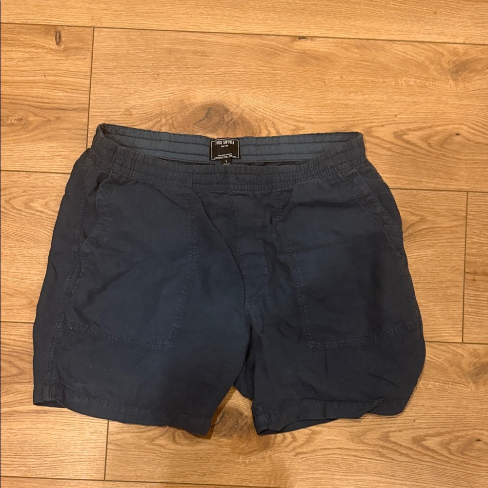 Todd Snyder Dark Blue Flat Front Shorts